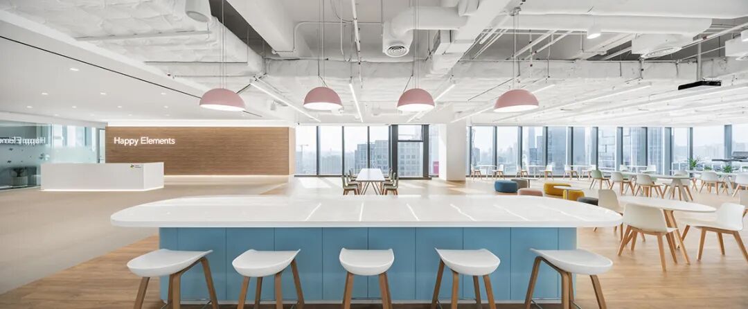 Happy Elements Guangzhou Office Environment Space Design: Combining Tranquility, Comfort, and Vitali