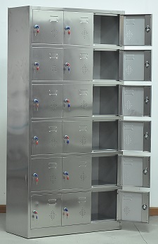 不锈钢十八门更衣柜