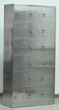 不锈钢十八门更衣柜